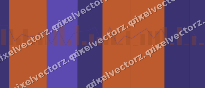 Glowing neon chart background in orange and blue
