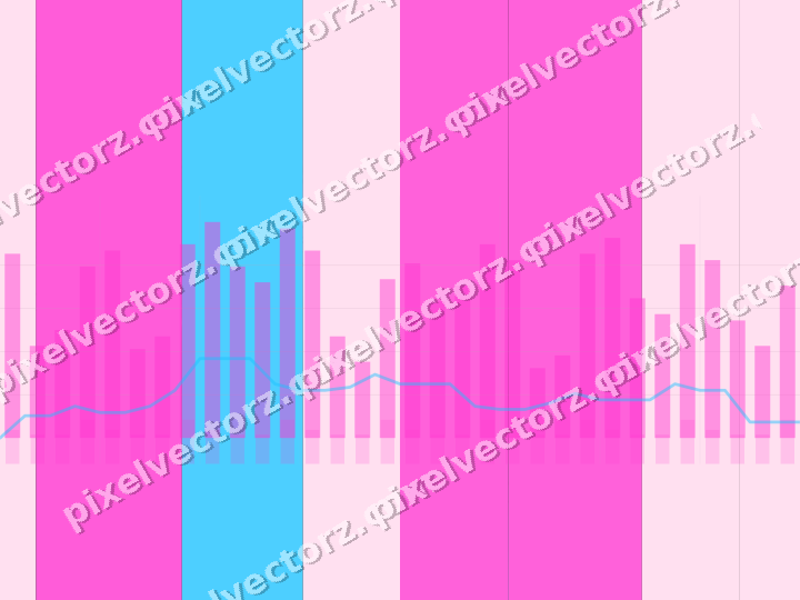Glowing neon chart background in magenta and purple