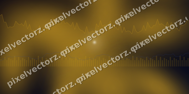 Glowing neon chart background in amber and blue
