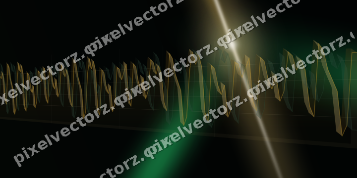 Glowing neon chart background in amber and green