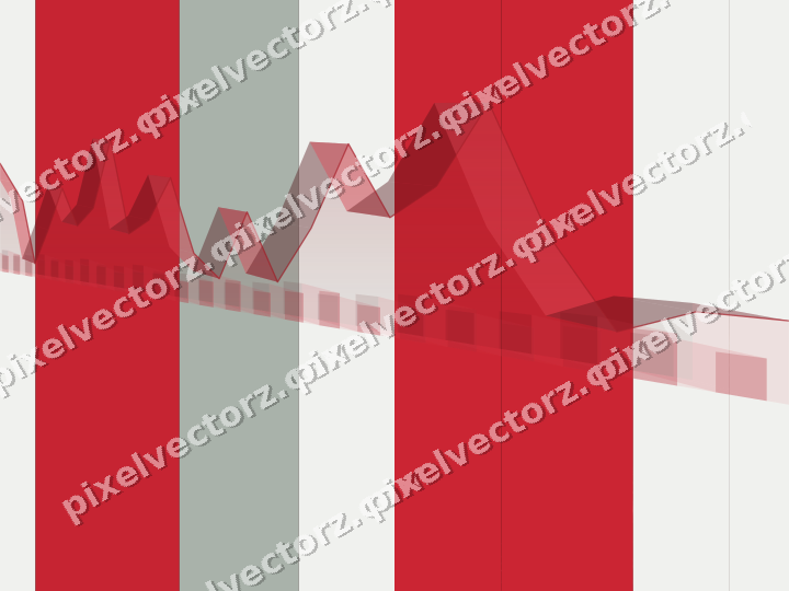 Glowing neon chart background in red and green