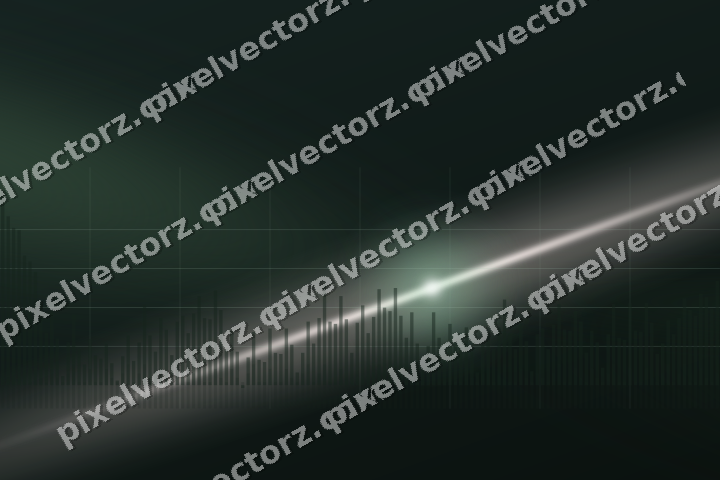 Glowing neon chart background in dark green and red
