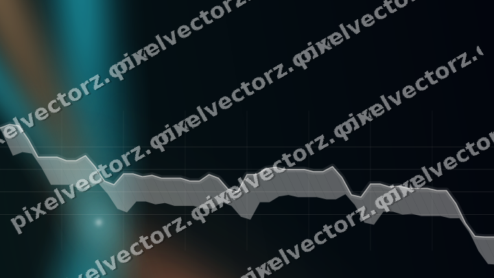 Glowing neon chart background in teal and orange