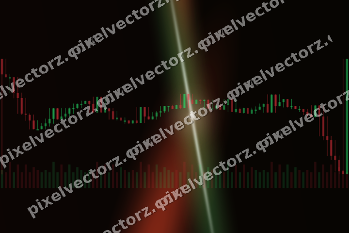 Glowing neon chart background in red and orange