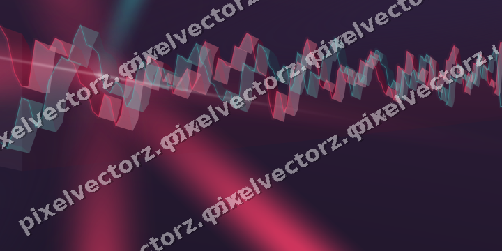 Glowing neon chart background in pink and amber