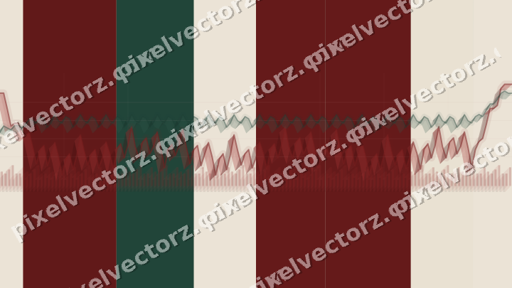 Soft pastel chart background in dark red and dark green