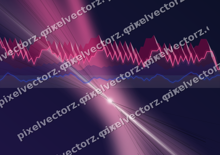 Glowing neon chart background in pink and blue