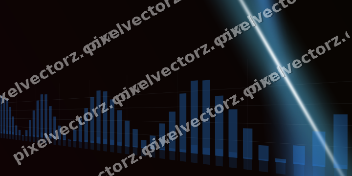 Glowing neon chart background in blue and red