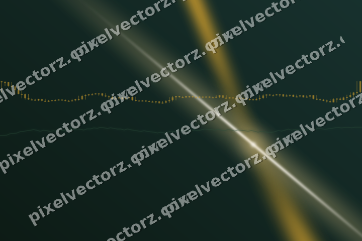 Glowing neon chart background in amber and dark green