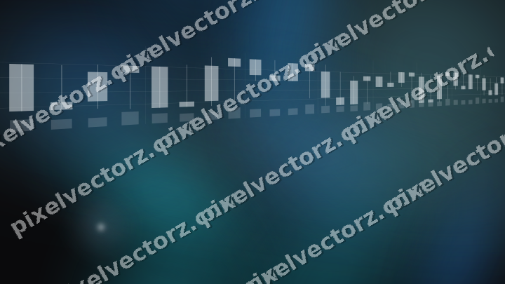 Glowing neon chart background in blue and teal