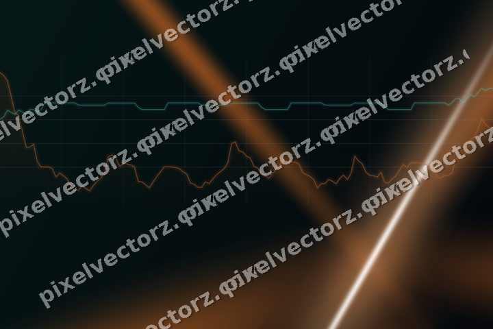 Glowing neon chart background in orange and teal