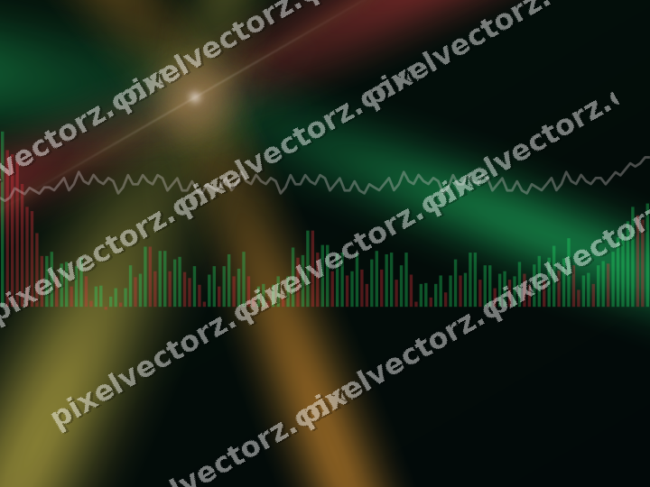 Glowing neon chart background in red and orange