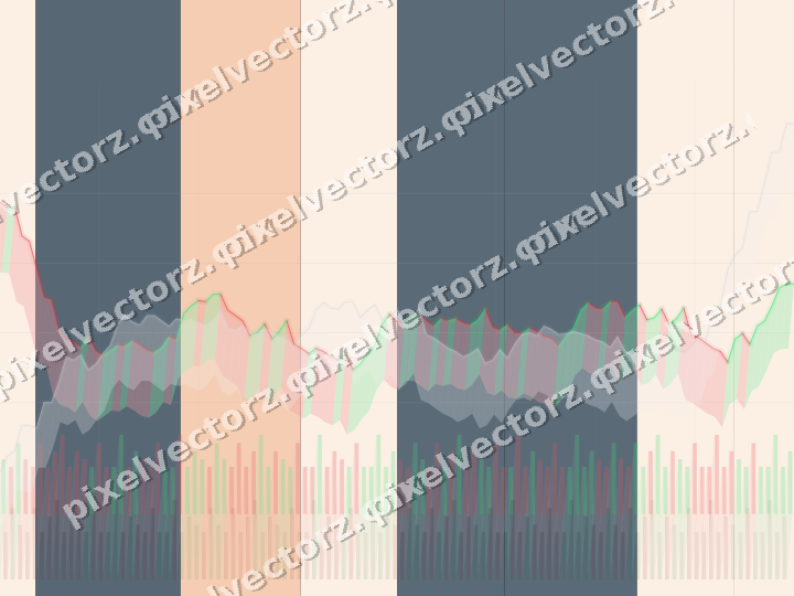 Glowing neon chart background in blue and orange