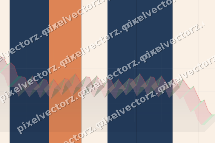 Glowing neon chart background in blue and orange