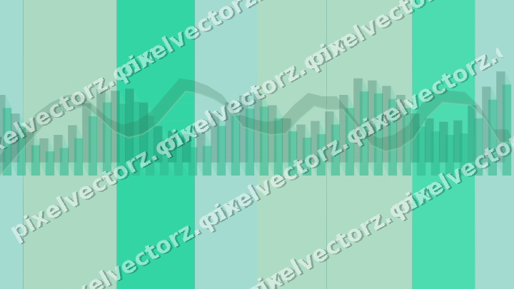 Glowing neon chart background in green and teal
