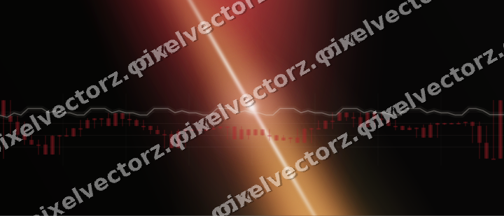 Glowing neon chart background in red and amber