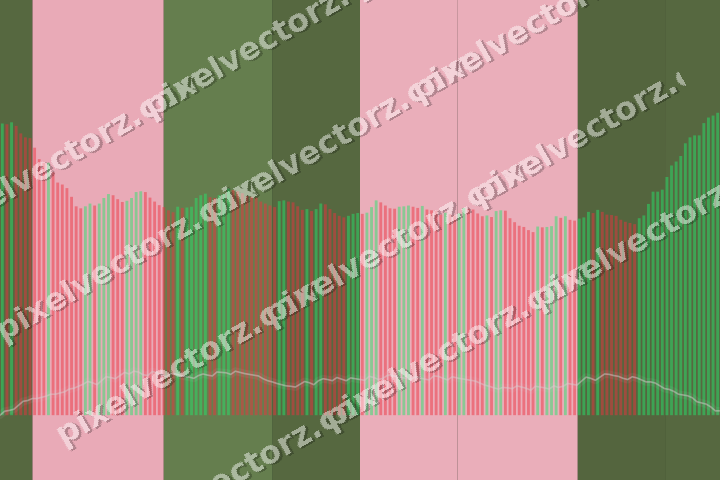 Glowing neon chart background in pink and dark lime