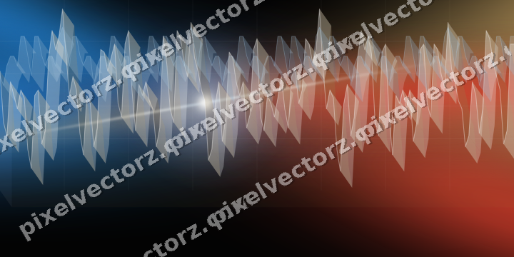 Glowing neon chart background in blue and red