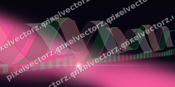 Glowing neon chart background in pink and blue