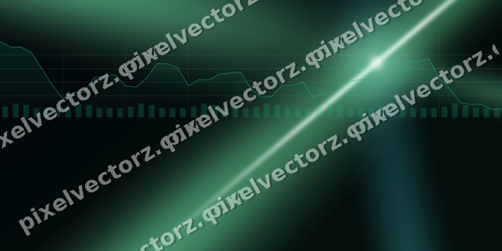 Glowing neon chart background in green and teal