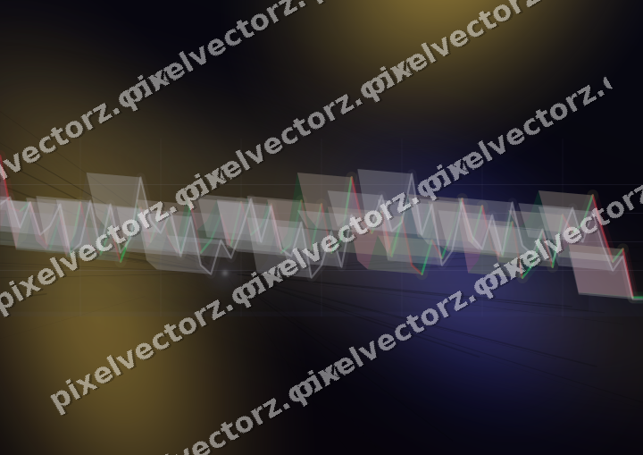 Glowing neon chart background in blue and amber