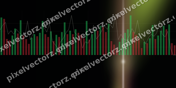 Glowing neon chart background in lime and amber