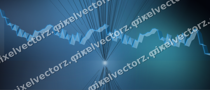 Glowing neon chart background in cyan and blue