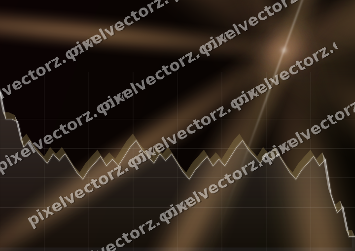 Glowing neon chart background in red and orange