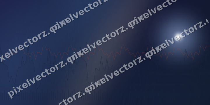 Glowing neon chart background in dark blue and red