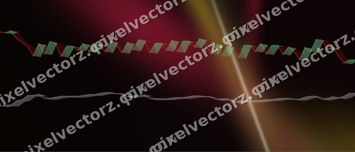 Glowing neon chart background in pink and red