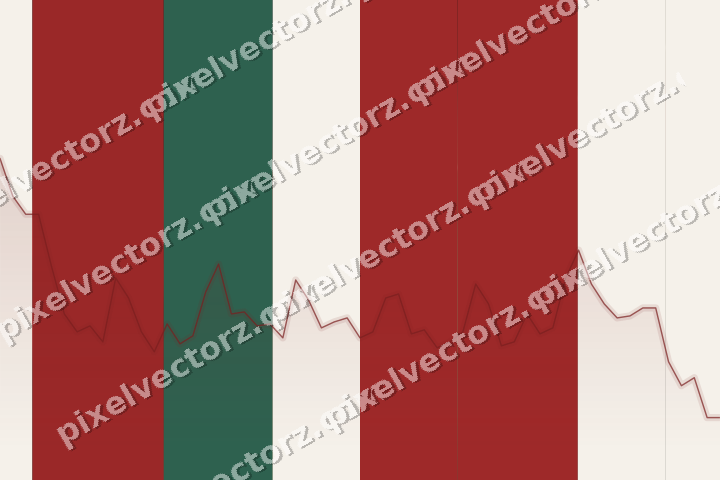 Glowing neon chart background in red and green