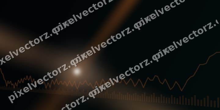 Glowing neon chart background in orange and teal