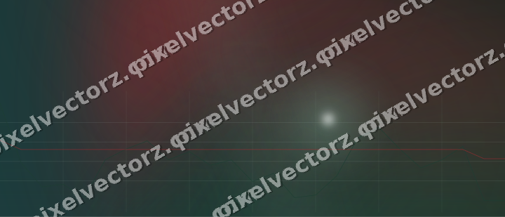 Glowing neon chart background in dark green and red