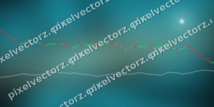 Glowing neon chart background in teal and orange