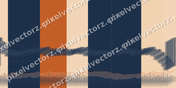 Soft pastel chart background in dark blue and orange
