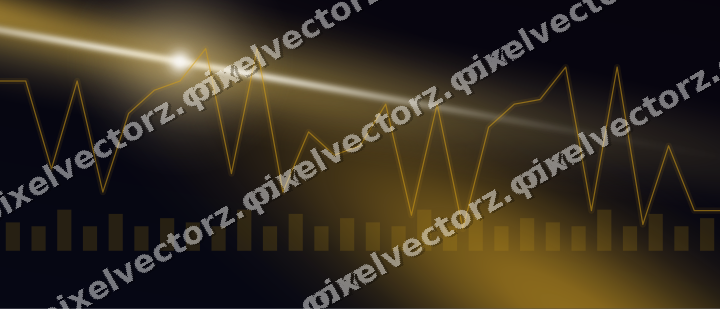Glowing neon chart background in amber and blue