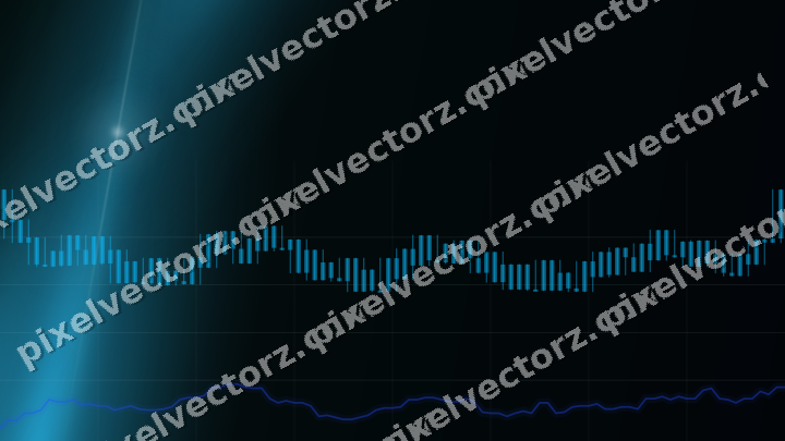 Glowing neon chart background in cyan and teal