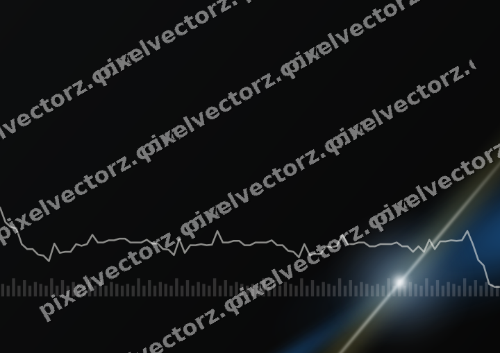 Glowing neon chart background in blue and yellow