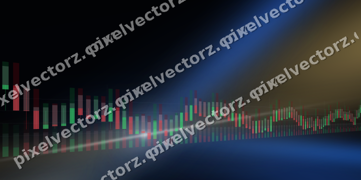 Glowing neon chart background in blue and amber