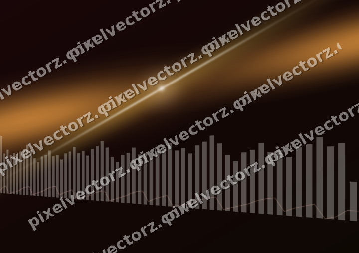 Glowing neon chart background in orange and amber