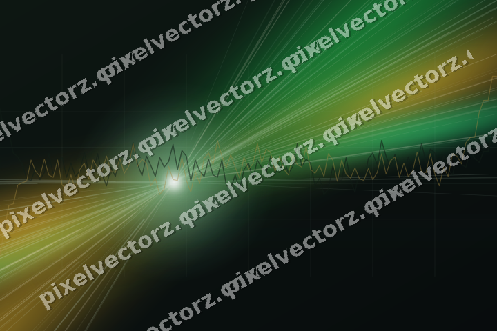Glowing neon chart background in green and amber