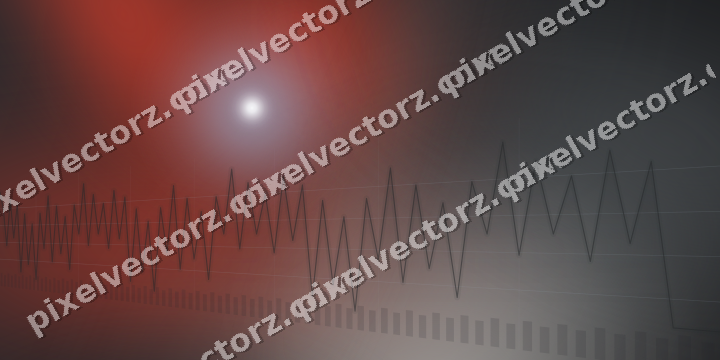 Glowing neon chart background in red and pale amber