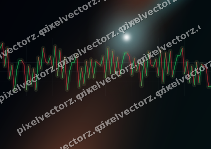 Glowing neon chart background in teal and orange