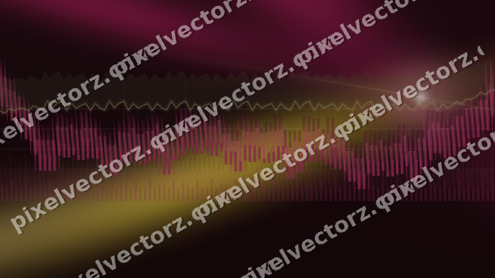Glowing neon chart background in pink and yellow