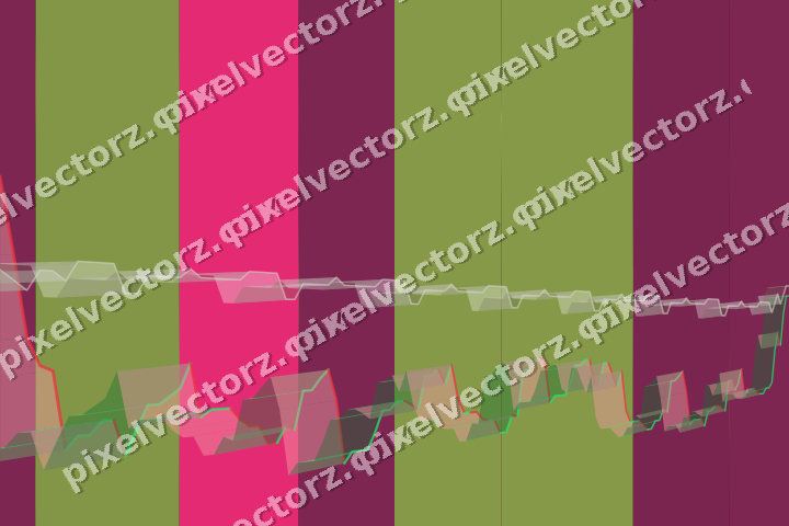 Glowing neon chart background in lime and pink