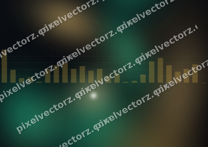 Glowing neon chart background in amber and green