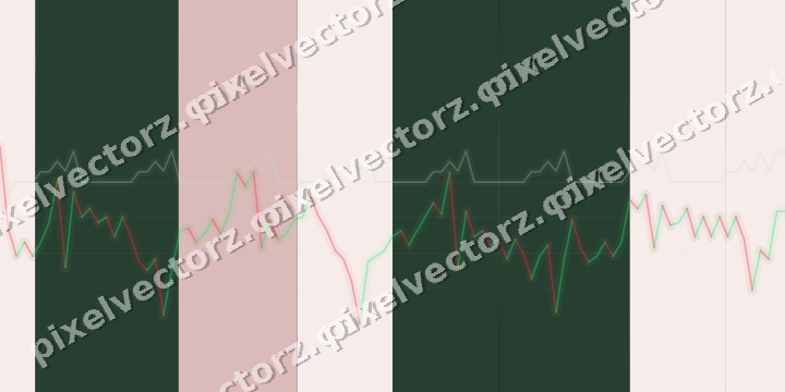 Glowing neon chart background in green and red