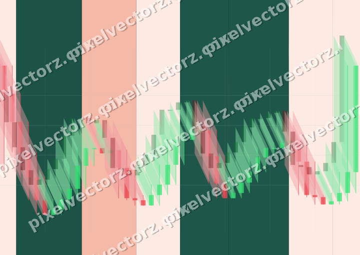 Glowing neon chart background in green and orange