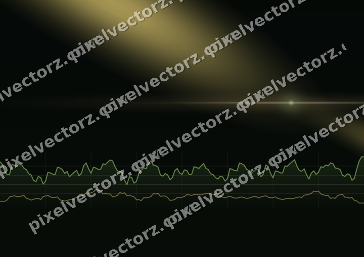 Glowing neon chart background in lime and yellow