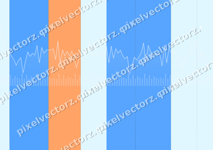 Glowing neon chart background in blue and red